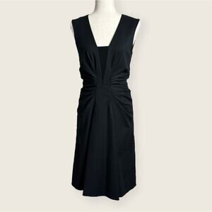 NWT | SPORTMAX | Square Neckline Knee-Length Dress | Black | Size 8